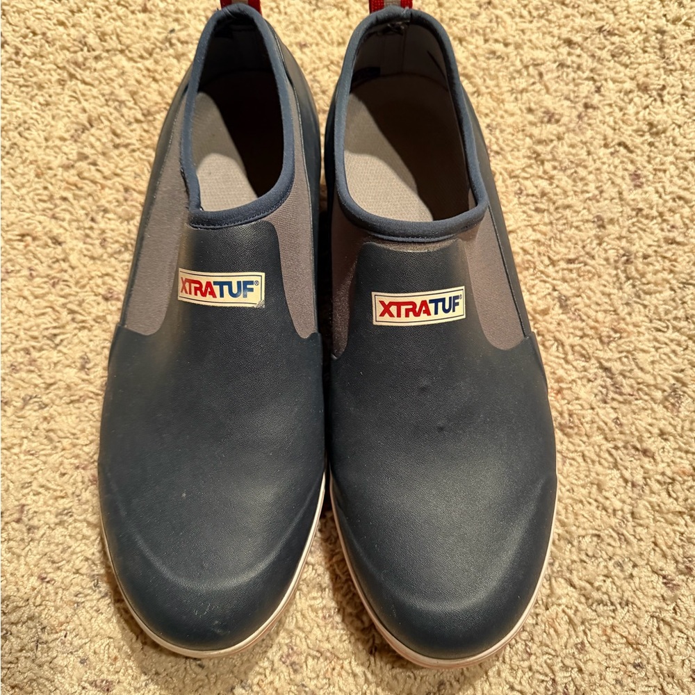 Men's Navy Slip-On rain shoes.